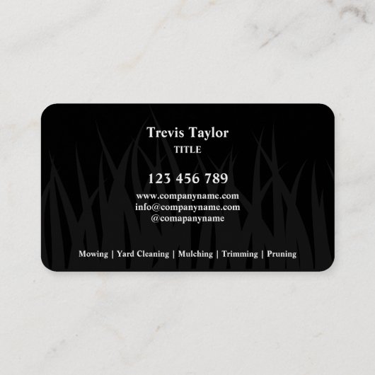 Moderner Beruflicher Garten mit Grünrasen Visitenkarte (Rückseite)