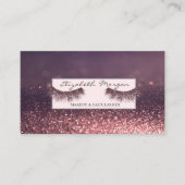 Moderner Beruflicher Glitzer Bokeh Lashes Visitenkarte (Vorderseite)