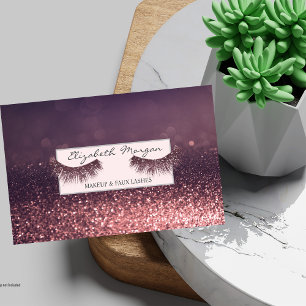 Moderner Beruflicher Glitzer Bokeh Lashes Visitenkarte