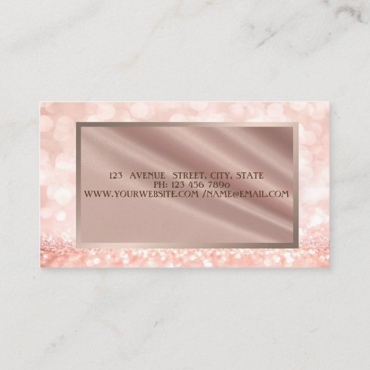 Moderner Beruflicher Glitzer Bokeh, Rahmen Visitenkarte (Rückseite)