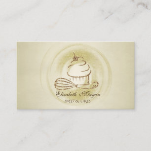 Moderner Beruflicher Glitzer Cupcake Whisky Visitenkarte