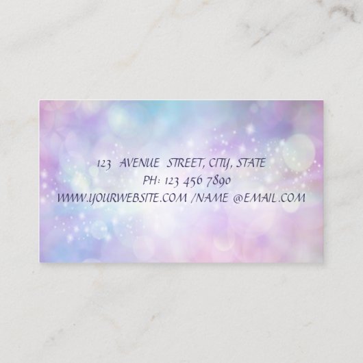 Moderner Beruflicher Glitzer Lashes Makeup Bokeh Visitenkarte (Rückseite)
