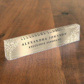 Moderner Beruflicher Glitzer Namensplakette (Seite)