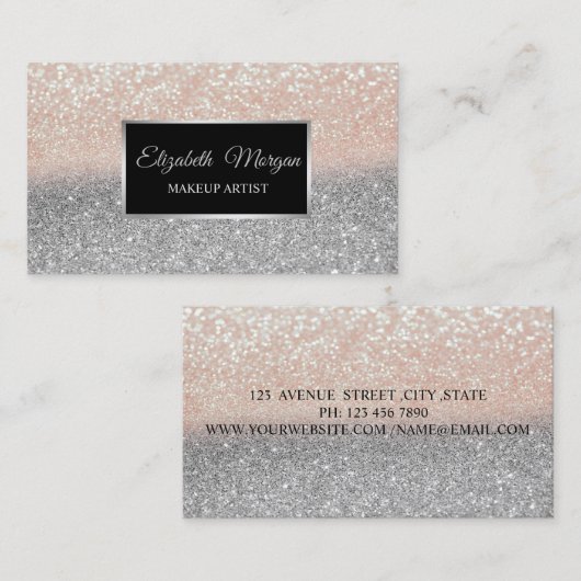 Moderner Beruflicher Glitzer, Rahmen Visitenkarte (Vorne/Hinten)