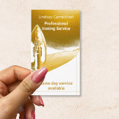 Moderner Beruflicher Gold Bügelservice Visitenkarte