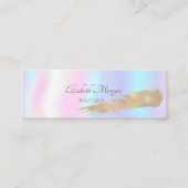 Moderner Beruflicher Goldrausch-Stroke Holographis Mini Visitenkarte (Vorderseite)