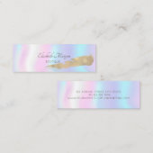 Moderner Beruflicher Goldrausch-Stroke Holographis Mini Visitenkarte (Vorne/Hinten)