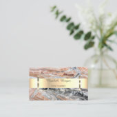 Moderner Beruflicher Goldstreifen-Marmorstein Visitenkarte (Stehend Vorderseite)