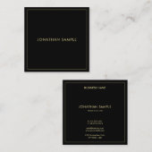 Moderner beruflicher Goldtext elegantes schwarzes Quadratische Visitenkarte (Vorne/Hinten)