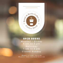 Moderner Beruflicher Kaffee Fensteraufkleber