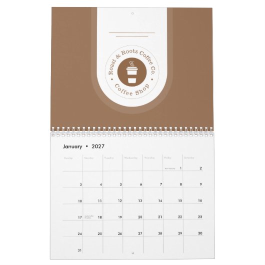 Moderner Beruflicher Kaffee Kalender (Jan 2027)