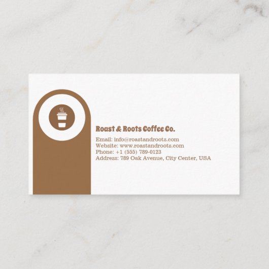 Moderner Beruflicher Kaffee Visitenkarte (Rückseite)
