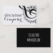 Moderner Beruflicher Komponist Musiknoten Musiker Visitenkarte (Vorne/Hinten)