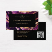 Moderner Beruflicher Lila Abstrakter QR-Code (Schreibtisch)