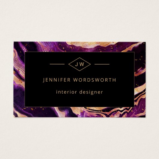 Moderner Beruflicher Lila Abstrakter QR-Code (Vorderseite)