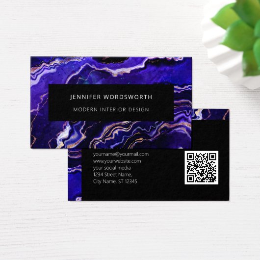 Moderner Beruflicher Lila GR-Code (Schreibtisch)