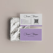 Moderner Beruflicher Lila QR-Code Visitenkarte