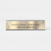 Moderner Beruflicher Luxus Gold Sparkle Glitzer Schreibtischnamensplakette (Vorderseite )