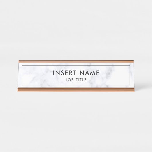 Moderner Beruflicher Marmor Schreibtischnamensplakette (Vorderseite )
