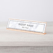 Moderner Beruflicher Marmor Schreibtischnamensplakette (Vorderseite )