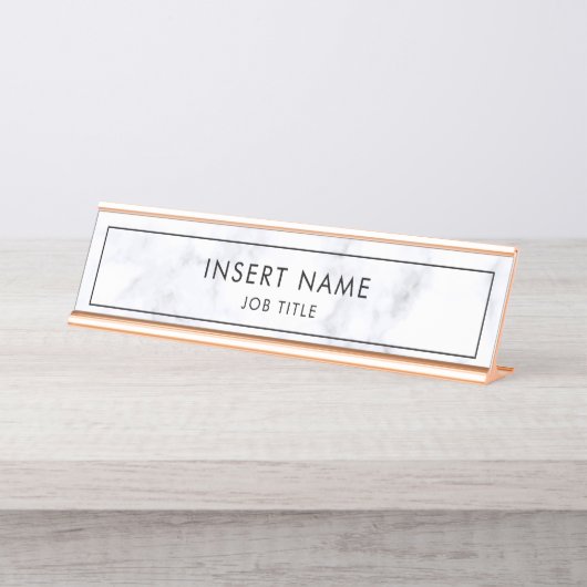 Moderner Beruflicher Marmor Schreibtischnamensplakette (Vorderseite )