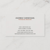 Moderner Beruflicher Mauerstauber Visitenkarte (Rückseite)