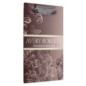 Moderner Beruflicher Metallic-Floral Luxus Klemmbrett (Rechts)
