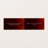 Moderner beruflicher Minimalismus in dunkelrot Visitenkarten (Außenseite Aufgefaltet)