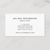 Moderner beruflicher, minimalistisch leuchtender s visitenkarte (Rückseite)