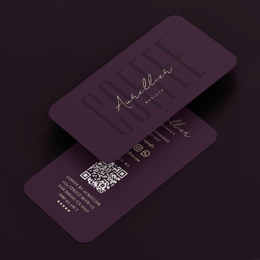 Moderner Beruflicher Minimalistischer Dunkler Lila Visitenkarte