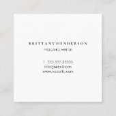 Moderner Beruflicher Minimalistischer, handgeschri Quadratische Visitenkarte (Rückseite)