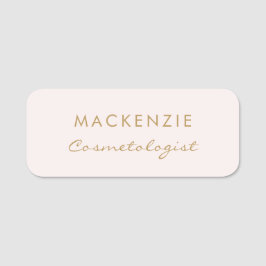 Moderner Beruflicher Mitarbeiter mit minimalem Ros Namensschild