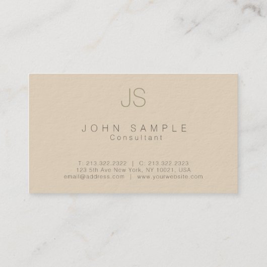 Moderner Beruflicher Monogram Premium Dick Luxus Visitenkarte (Rückseite)