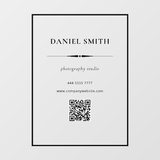 Moderner Beruflicher Office-Schwarzer Rahmen mit Q Fensteraufkleber (Blatt)