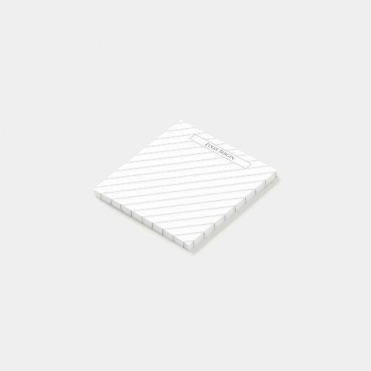 Moderner Beruflicher Personalisierter Name Post-it Klebezettel (angewinkelt)