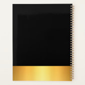 Moderner beruflicher Planer in Schwarz und Gold (Rückseite)