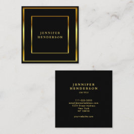 Moderner beruflicher Platz in Schwarz und Gold Quadratische Visitenkarte