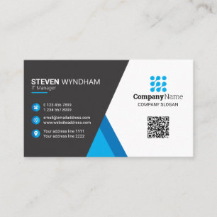 Moderner Beruflicher QR-Code - blau Visitenkarte