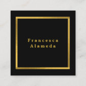 Moderner beruflicher QR-Code in Schwarz & Gold Quadratische Visitenkarte (Vorderseite)