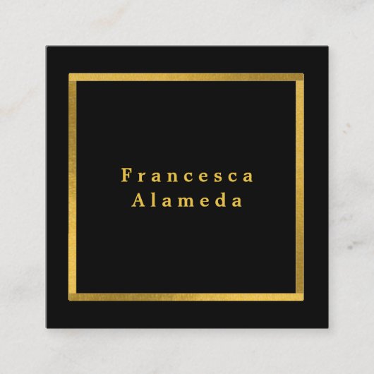 Moderner beruflicher QR-Code in Schwarz & Gold Quadratische Visitenkarte (Vorderseite)