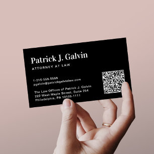 Moderner Beruflicher QR-Code Schwarz Visitenkarte