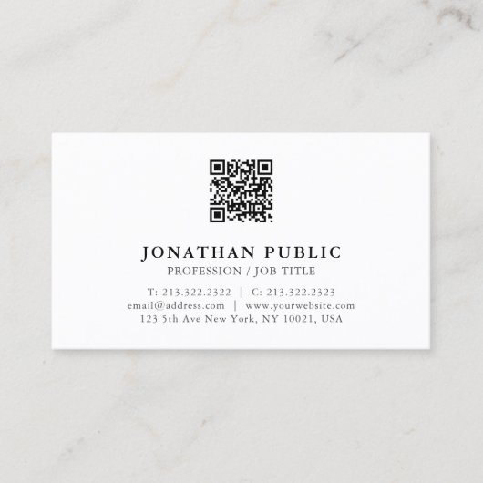 Moderner Beruflicher QR-Code Visitenkarte (Vorderseite)