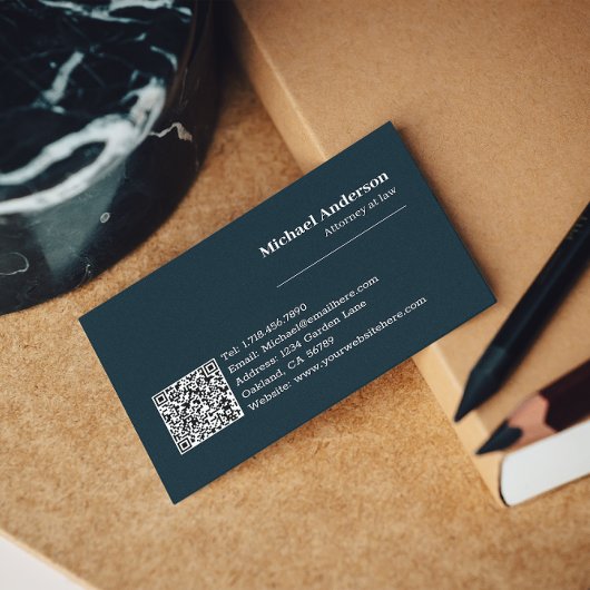 Moderner Beruflicher Rechtsanwalt QR-Code Visitenkarte