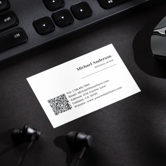Moderner Beruflicher Rechtsanwalt QR-Code Visitenkarte