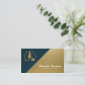 Moderner Beruflicher Reinigungsservice Gold Visitenkarte (Stehend Vorderseite)