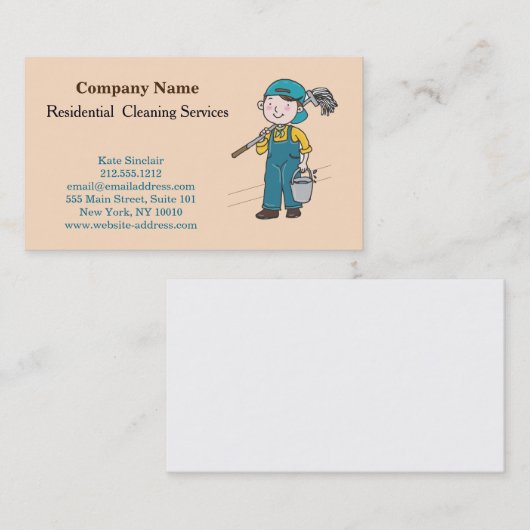 Moderner Beruflicher Reinigungsservice Visitenkarte (Vorne/Hinten)