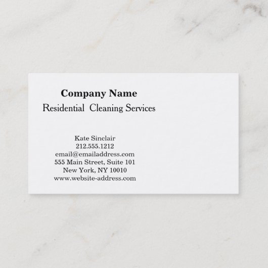 Moderner Beruflicher Reinigungsservice Visitenkarte (Rückseite)