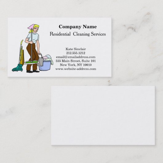 Moderner Beruflicher Reinigungsservice Visitenkarte (Vorne/Hinten)