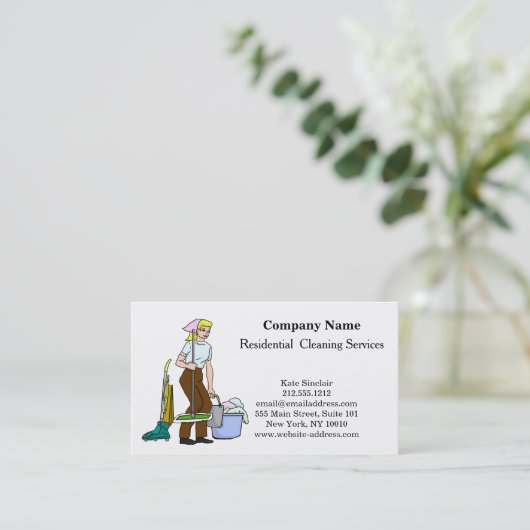 Moderner Beruflicher Reinigungsservice Visitenkarte (Stehend Vorderseite)