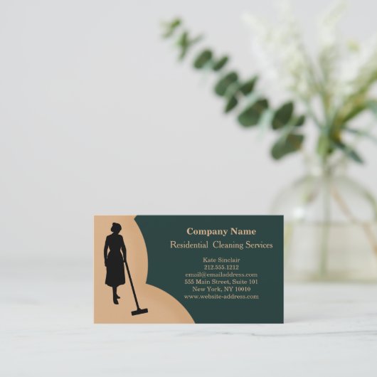 Moderner Beruflicher Reinigungsservice Visitenkarte (Stehend Vorderseite)